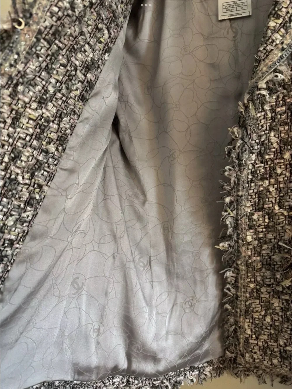 CHANEL Fantasy Tweed Jacket and Skirt set  size 46/44